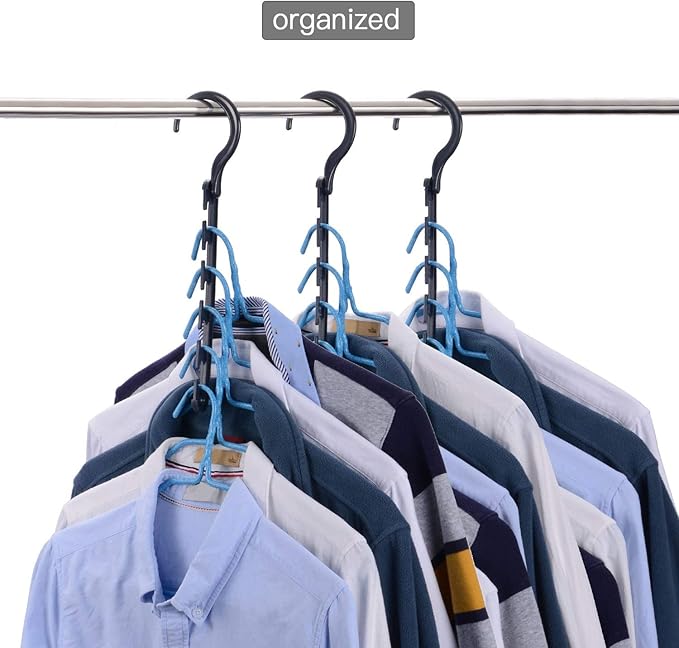 Set 8 organizatoare pentru umerase, Zola®, din plastic, negre Set 8 organizatoare pentru umerase, Zola®, din plastic, negre